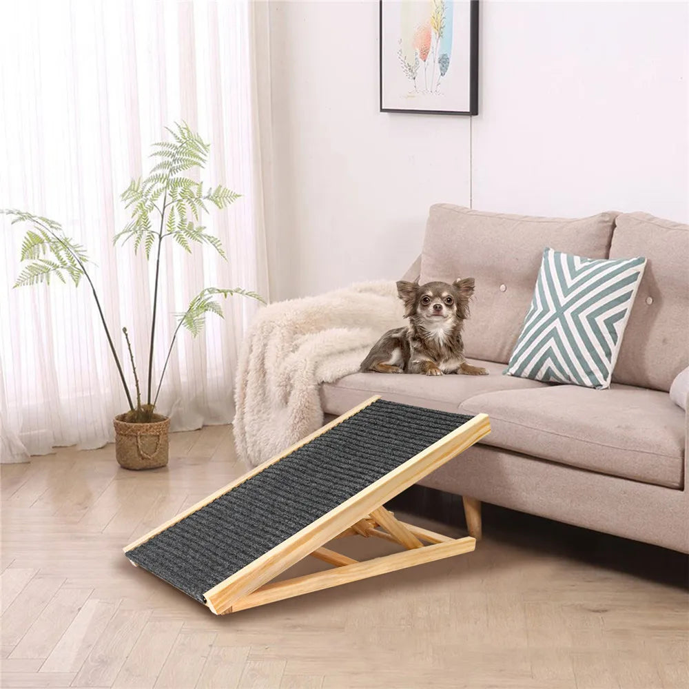 Rampe pliable en bois pour chien