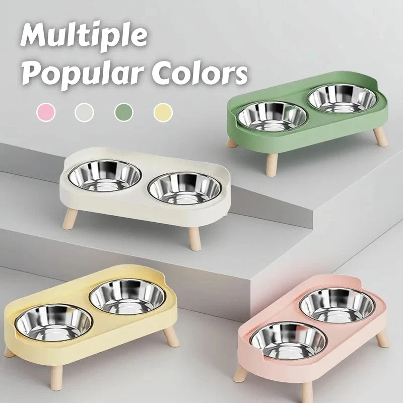 Gamelle double surélevée en inox
