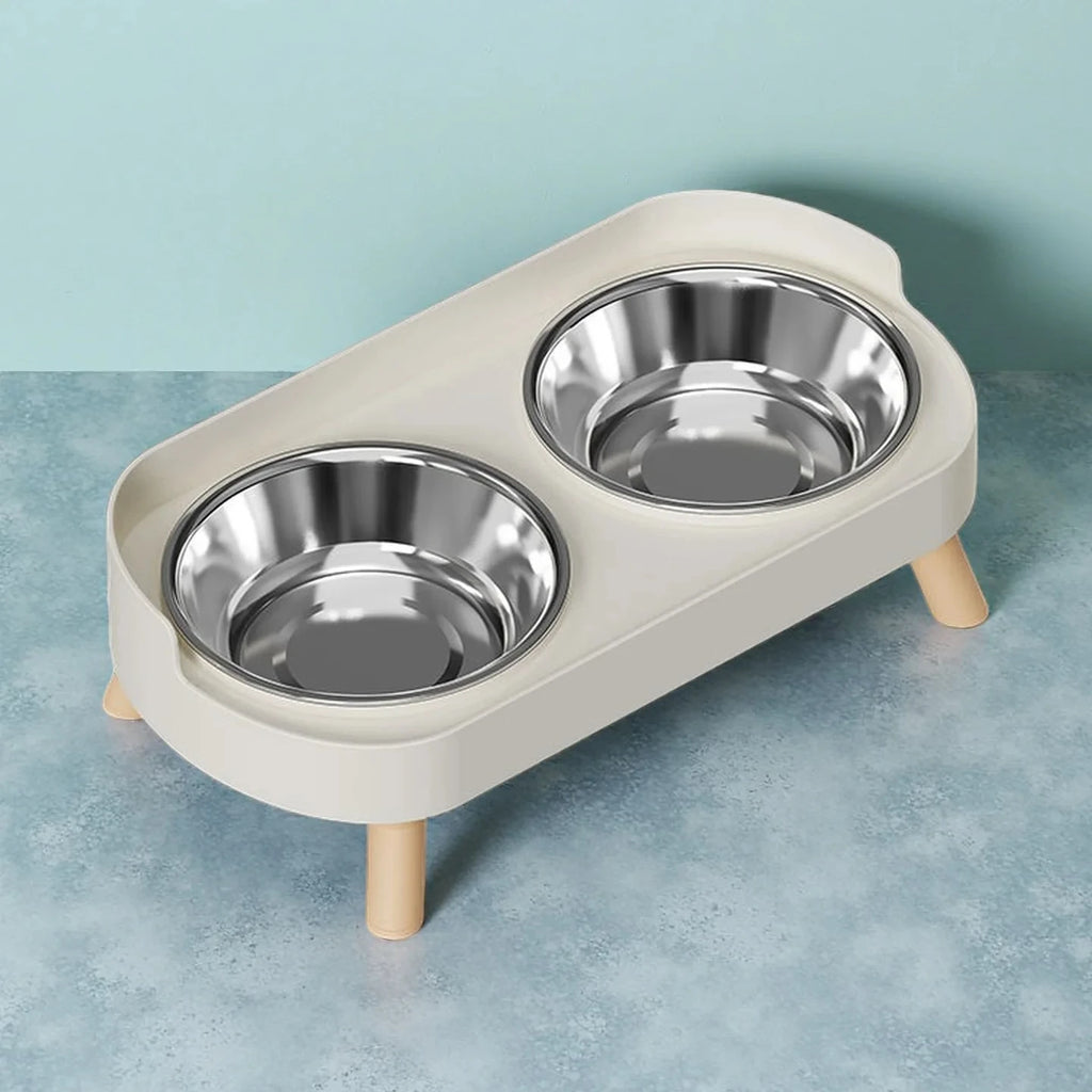 Gamelle double surélevée en inox