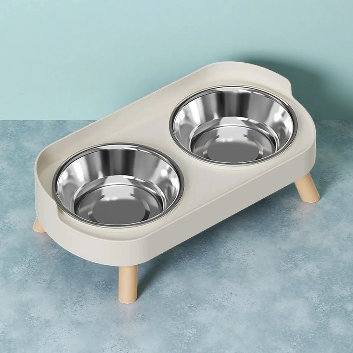 Gamelle double surélevée en inox