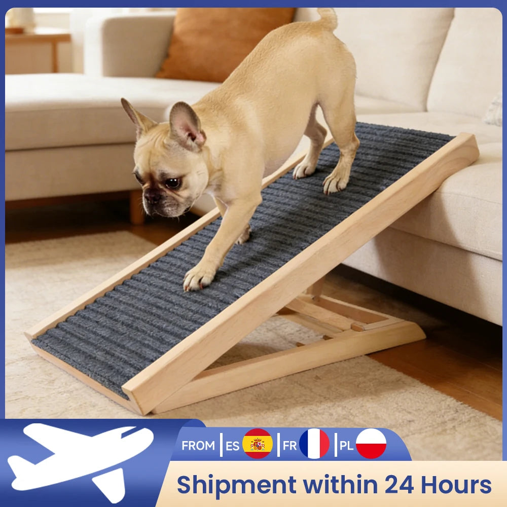Rampe pliable en bois pour chien
