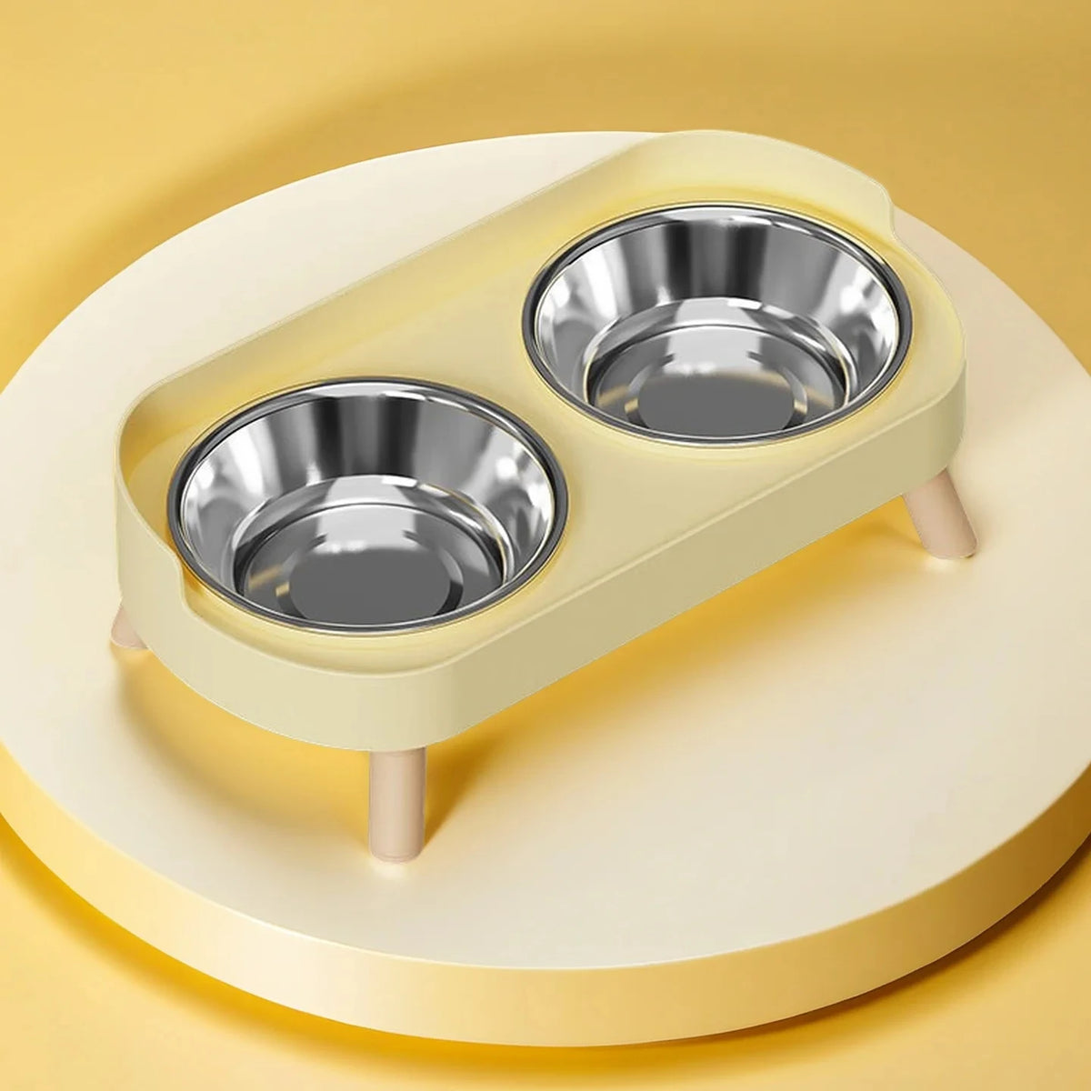 Gamelle double surélevée en inox