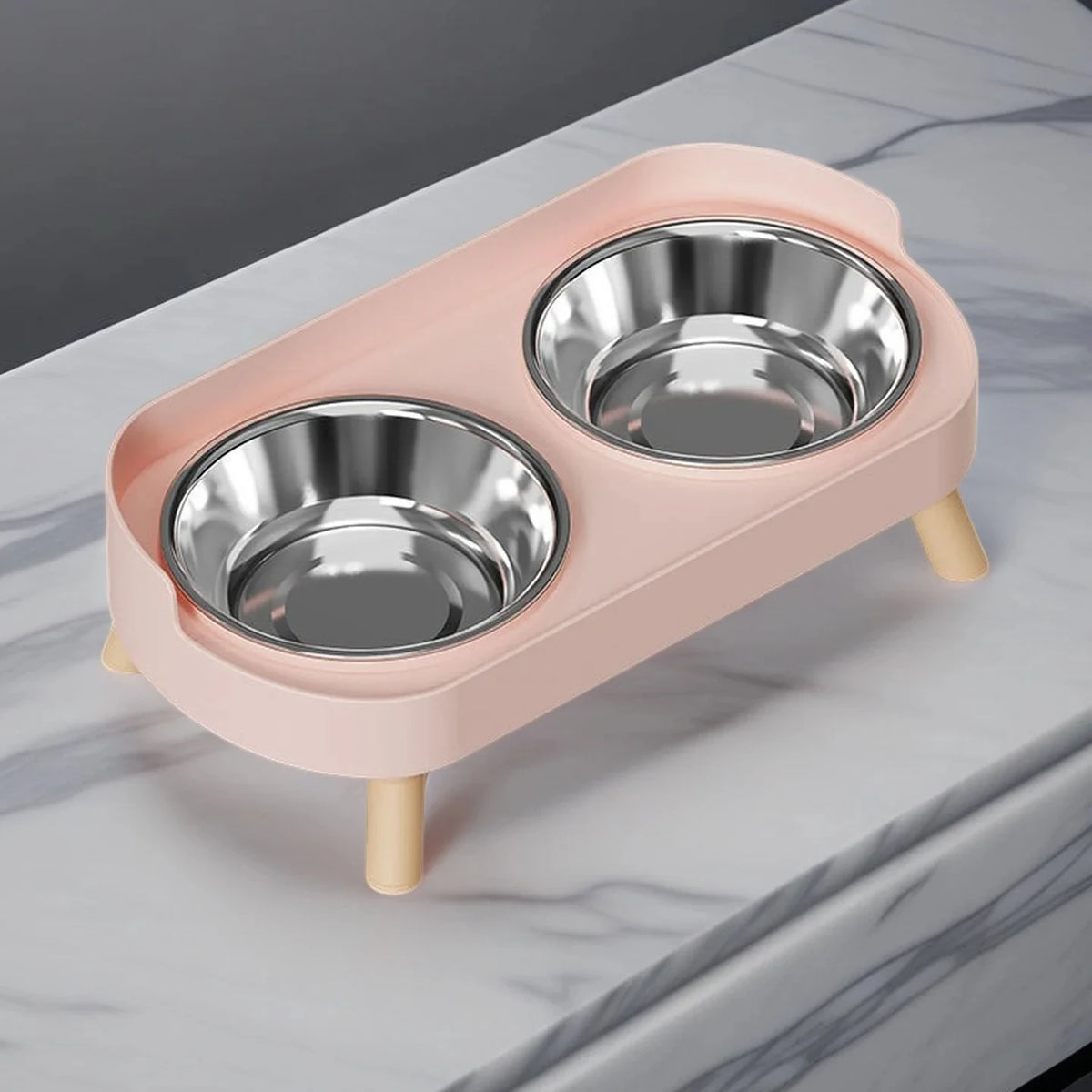 Gamelle double surélevée en inox