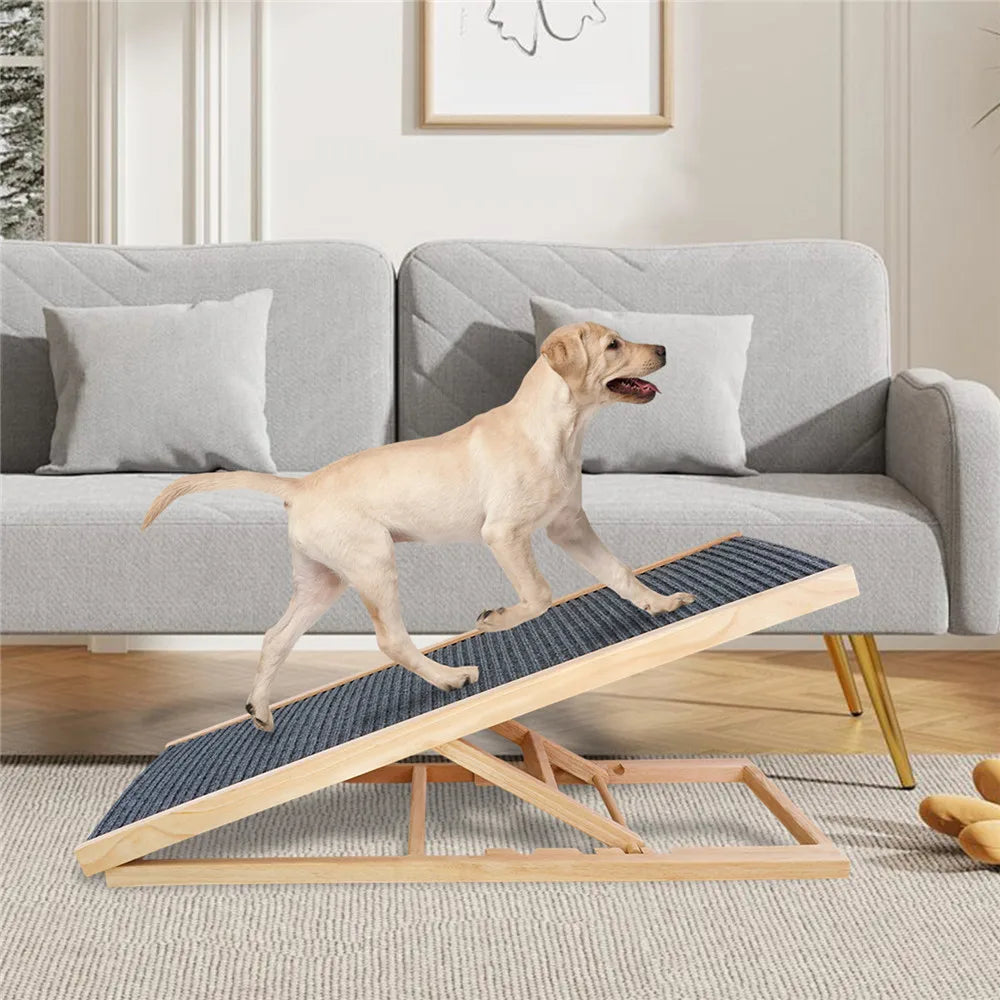Rampe pliable en bois pour chien
