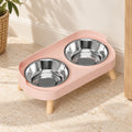 Photo d’ambiance — Gamelle double surélevée en inox · rose